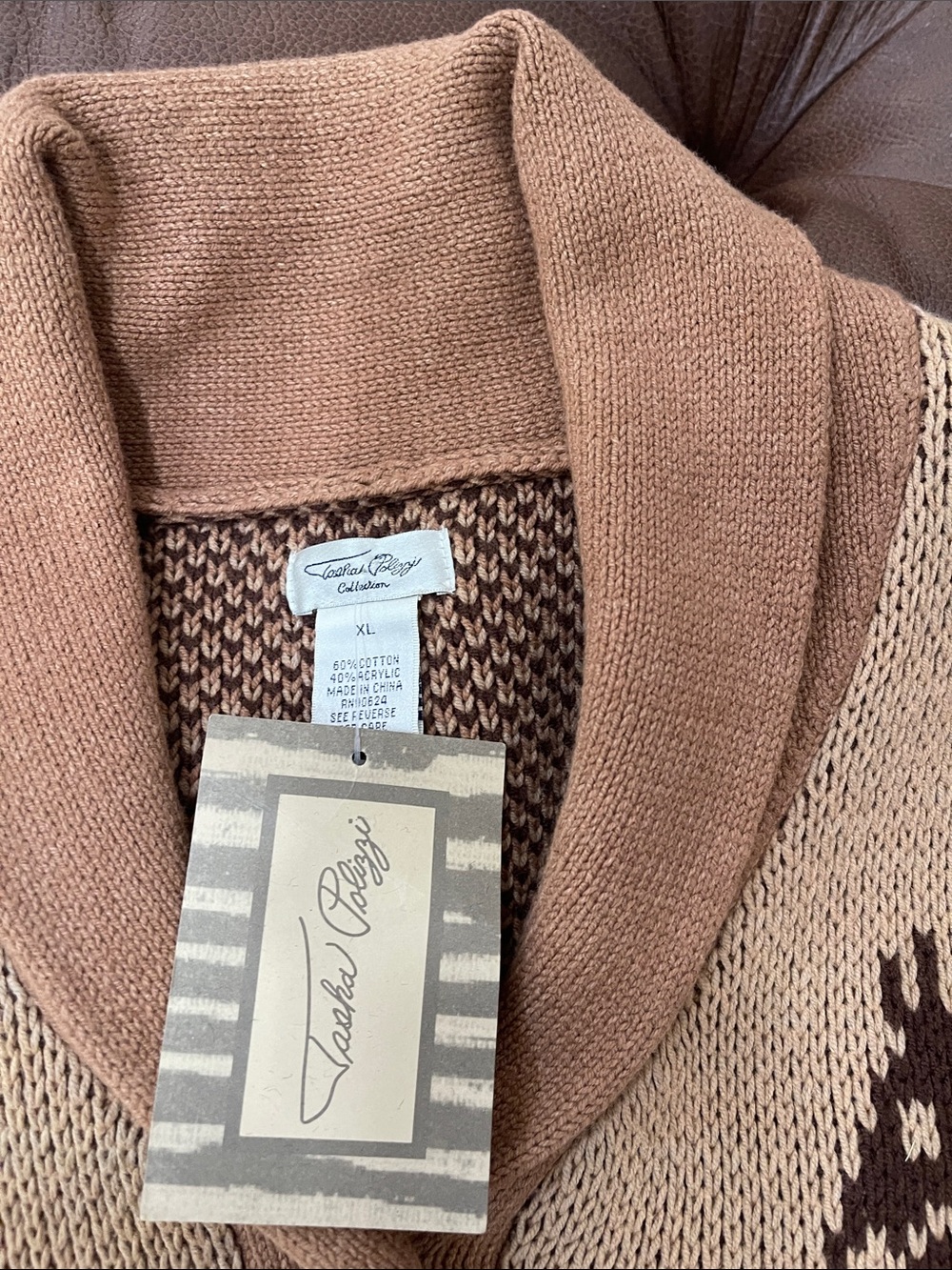 Tasha Polizzi Tan and Brown Dakota Western Horse Motif Cardigan - Picture 11 of 14